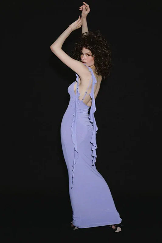 One-Shoulder Backless High-Waist Bodycon Maxi Dress - Image 4