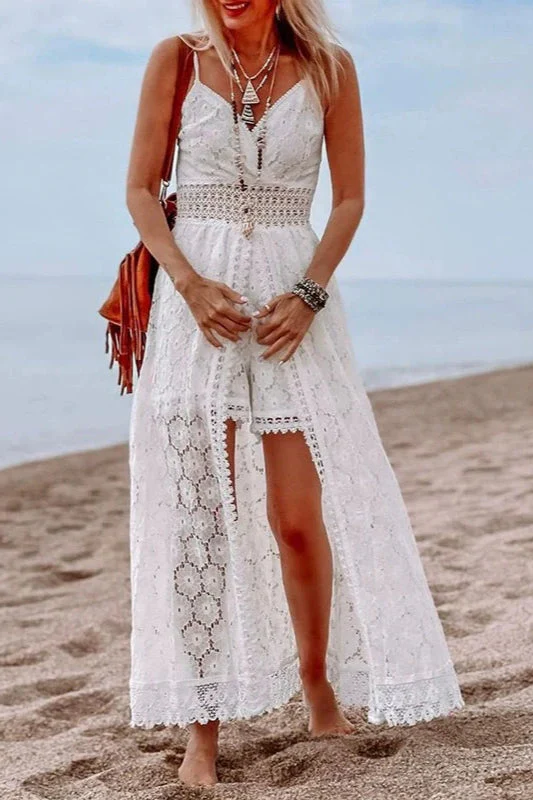 Hollow Out Spaghetti Strap Casual Maxi Dress - Image 2