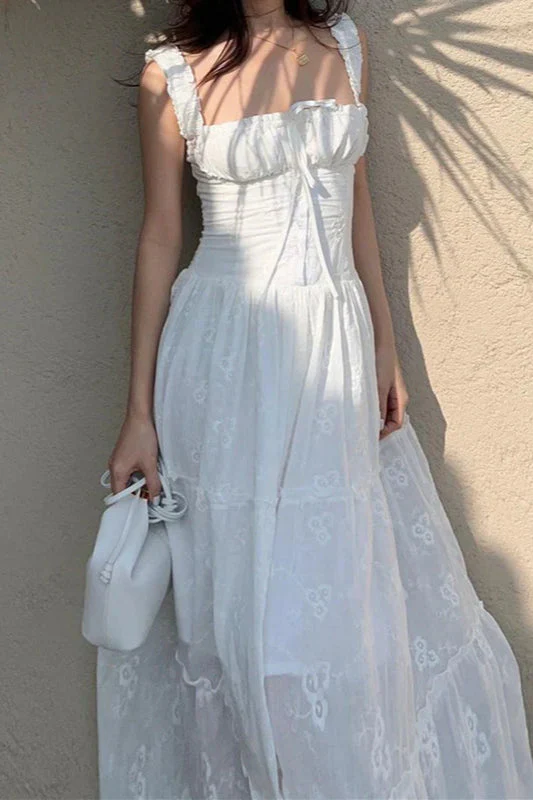 Square Neck Slim Fit Casual Maxi Dress - Image 3