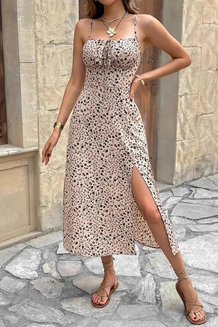 Floral Print Spaghetti Strap Maxi Dress - Image 2