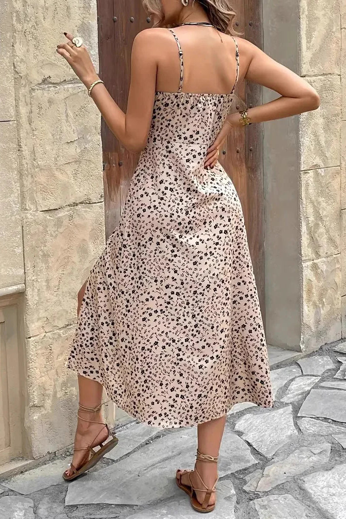 Floral Print Spaghetti Strap Maxi Dress - Image 3