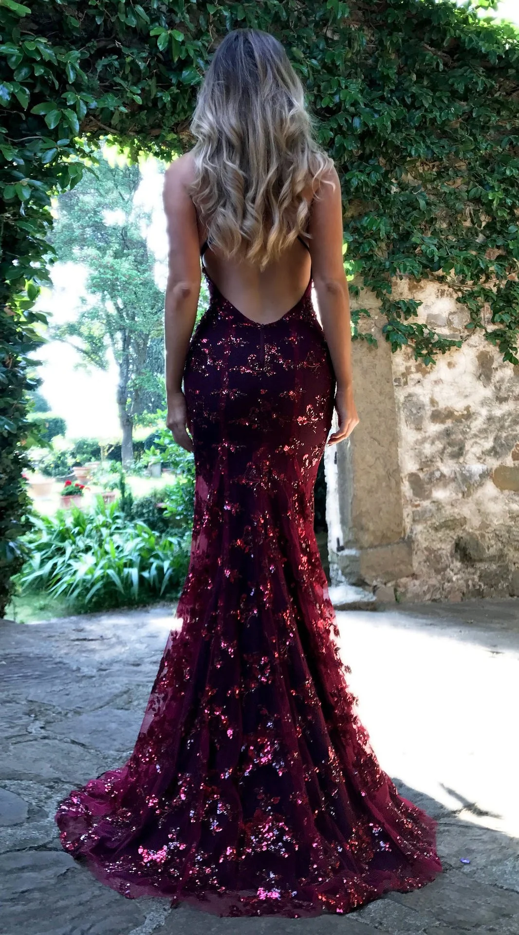 Sequin Backless V-Neck Strappy Tie Dress Party Dress - Image 10