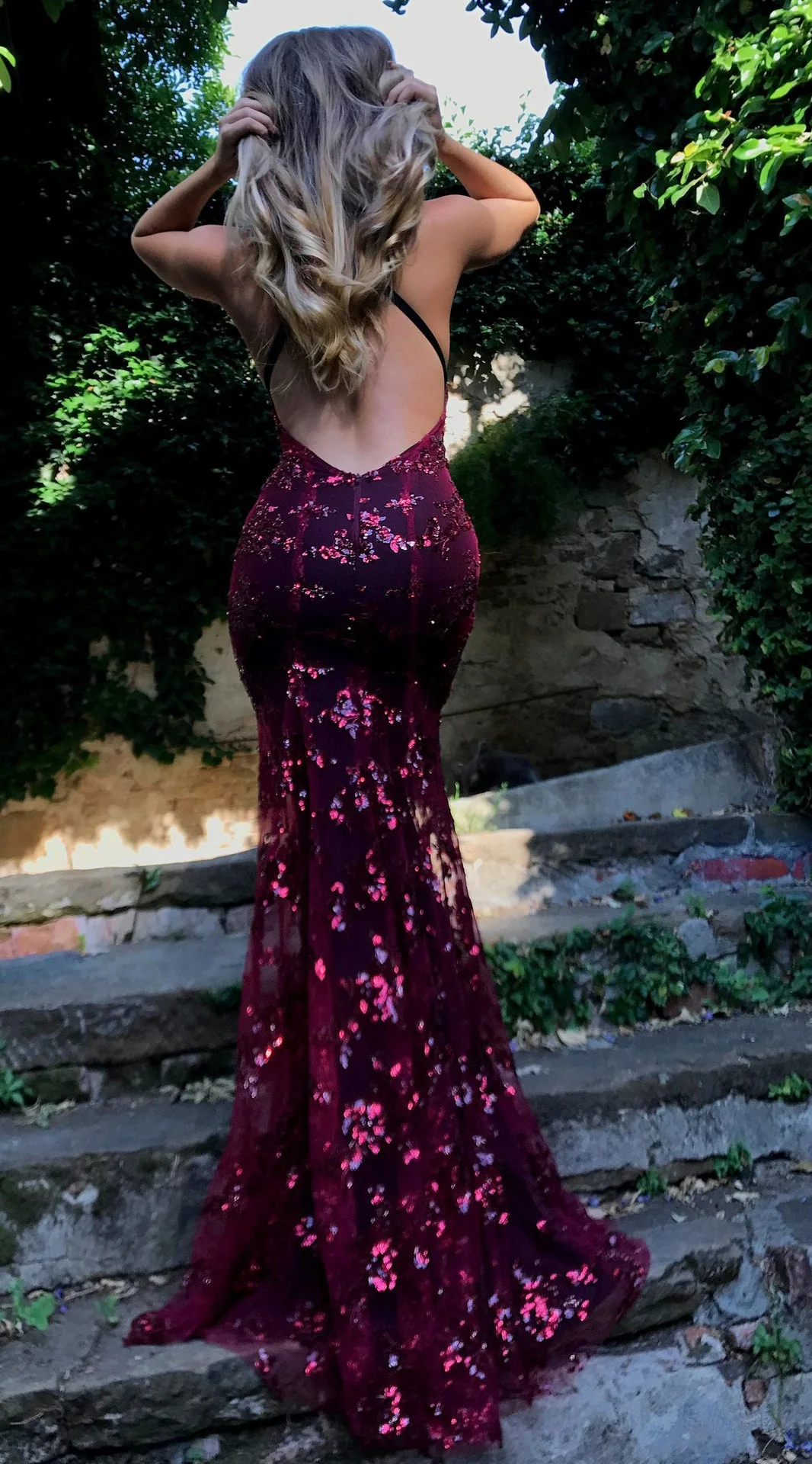 Sequin Backless V-Neck Strappy Tie Dress Party Dress - Image 8