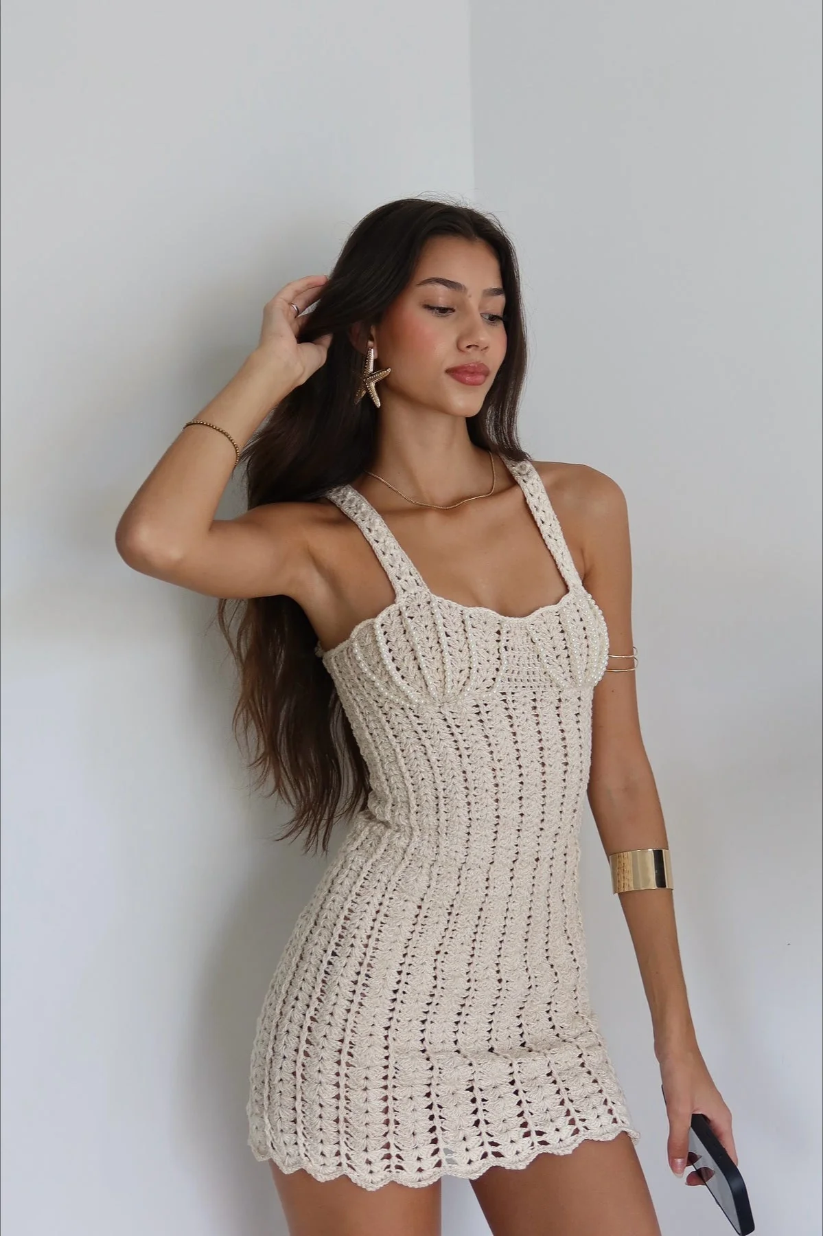 Hollow Out Knit Cami Boho Dress - Image 3
