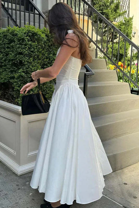 Silky Hollow V-Neck Flowy Pendulum Maxi Dress - Image 2