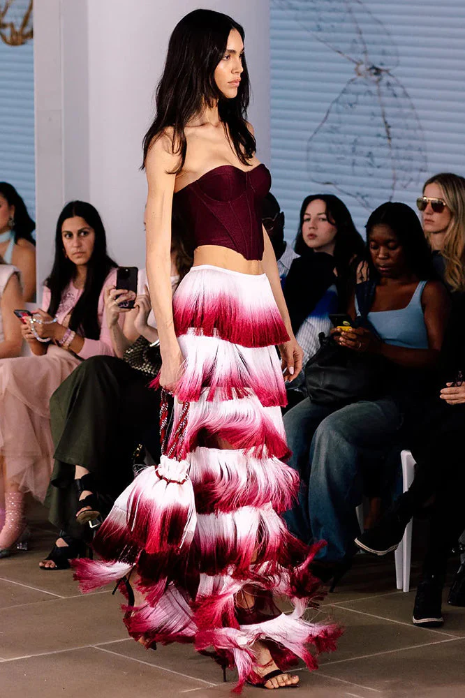 Elegant Fringed Waist Elastic Casual Maxi Dress - Image 2