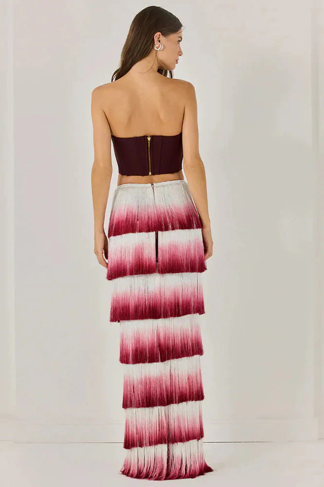 Elegant Fringed Waist Elastic Casual Maxi Dress - Image 4
