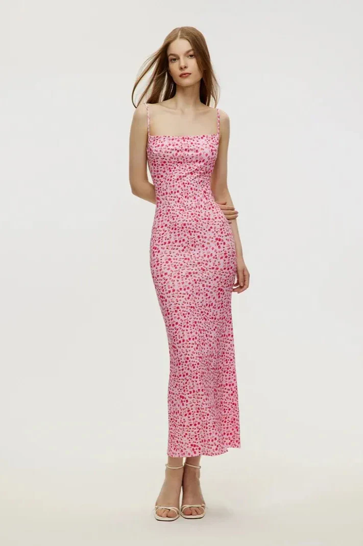 Cotton Floral Beach Print Suspender Maxi Dress - Image 2
