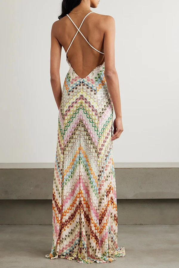 Placement Print Bodycon Boho Dress - Image 2