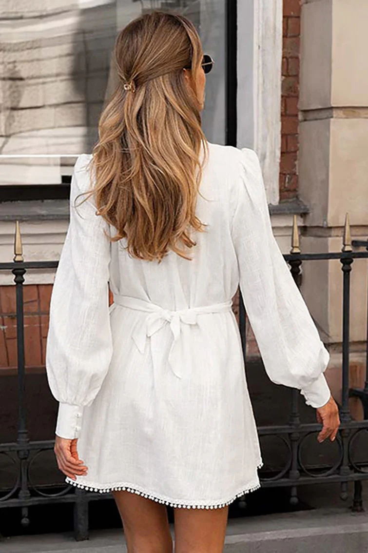 Tassel Sleeve Waisted Boho Dress - Image 3
