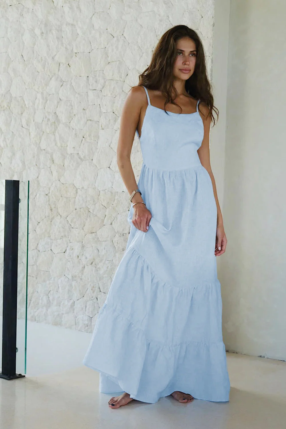Strappy Tiered Maxi Boho Dress - Image 4