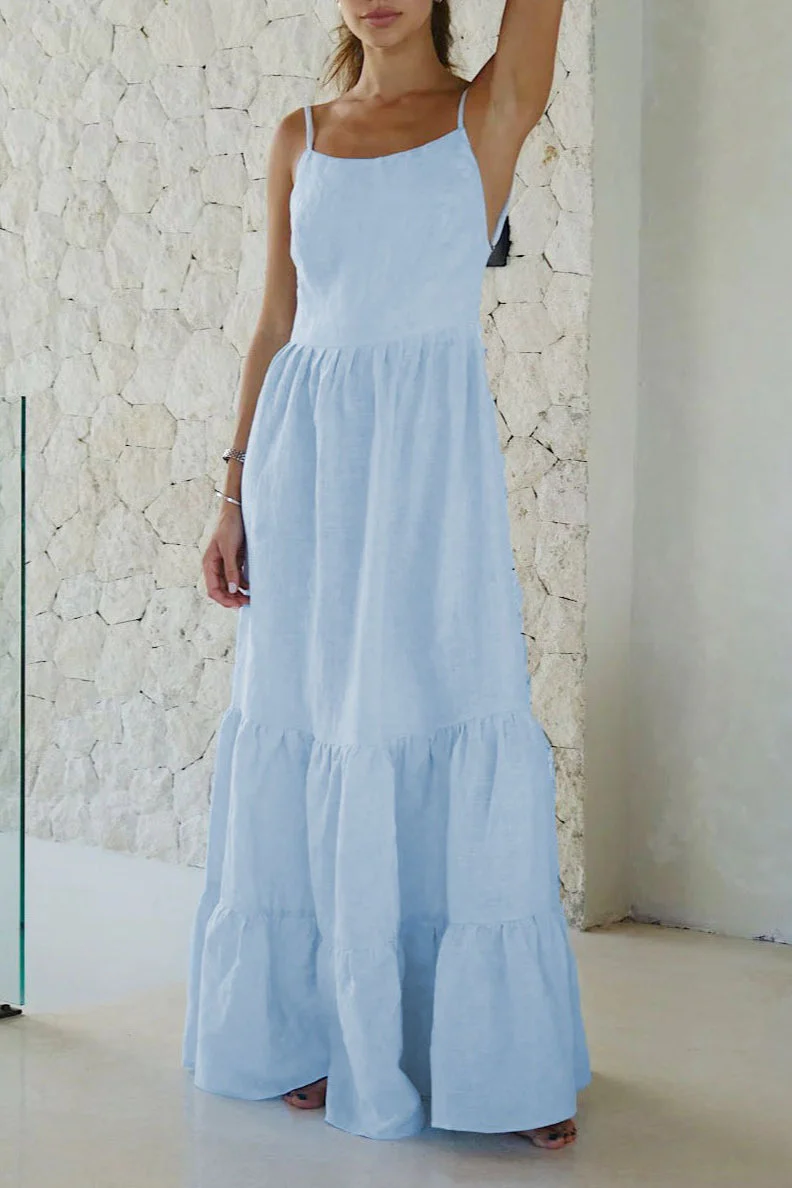 Strappy Tiered Maxi Boho Dress - Image 6