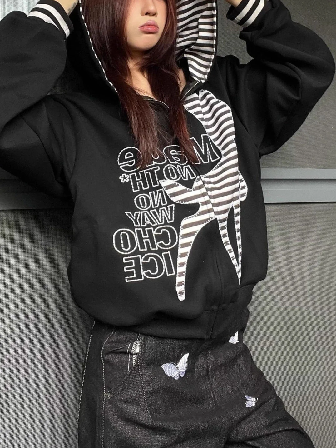 Vintage Deer Patchwork Hoodie - Image 3
