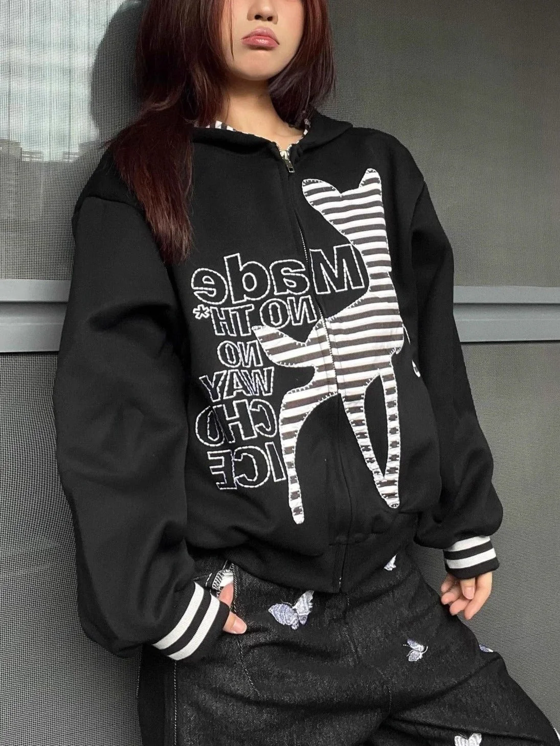 Vintage Deer Patchwork Hoodie - Image 4