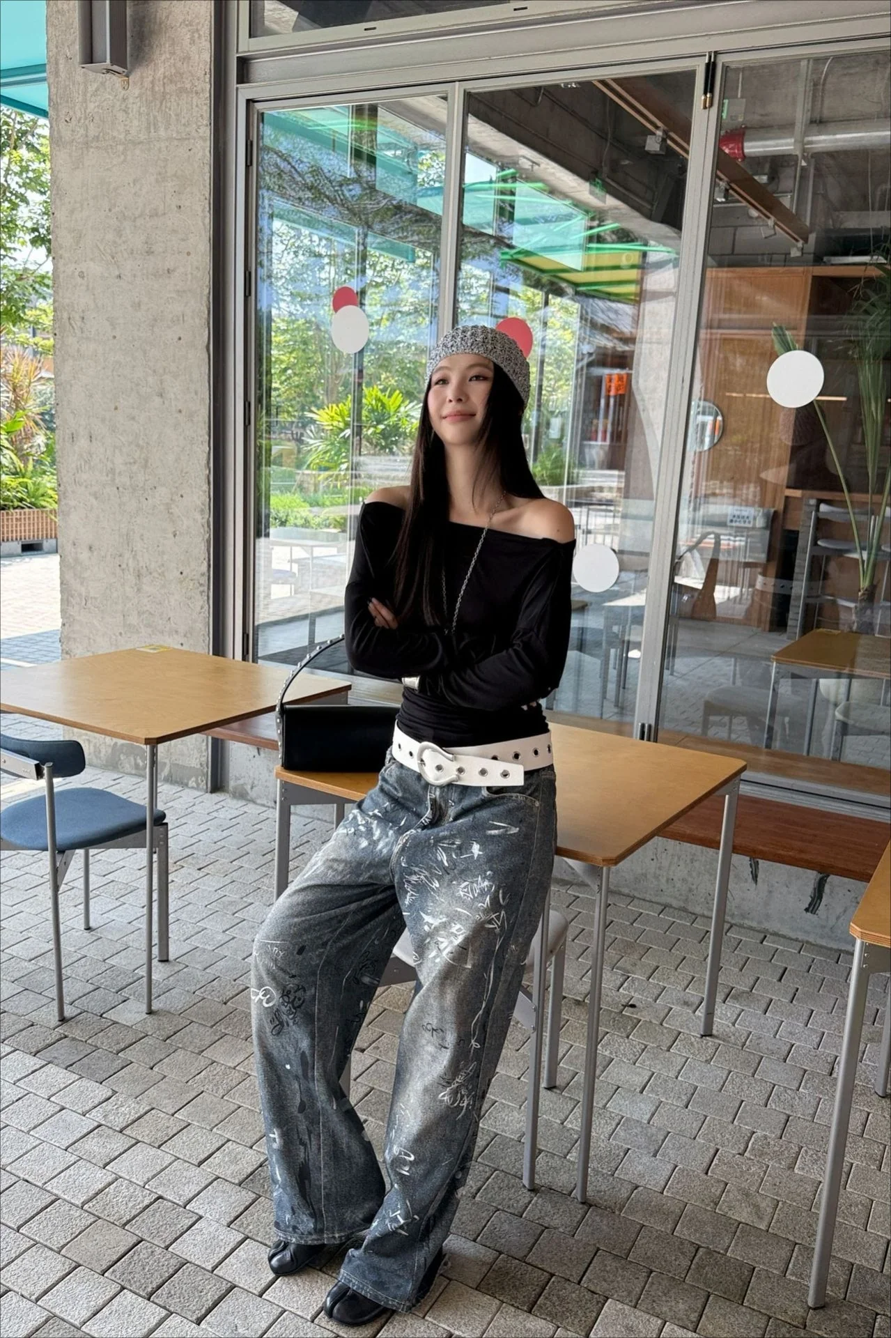 Paint Splatter Graffiti Wide Leg Jeans - Image 2