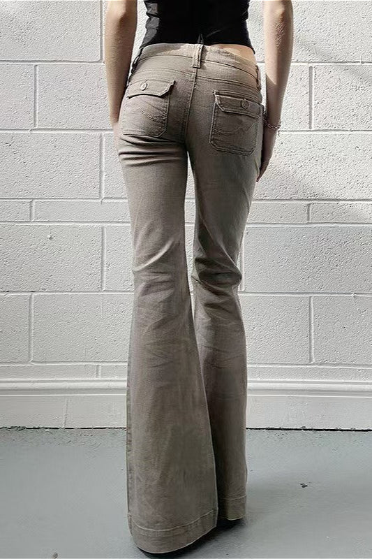 Slight Stretch Low Rise Flare Jeans - Image 3