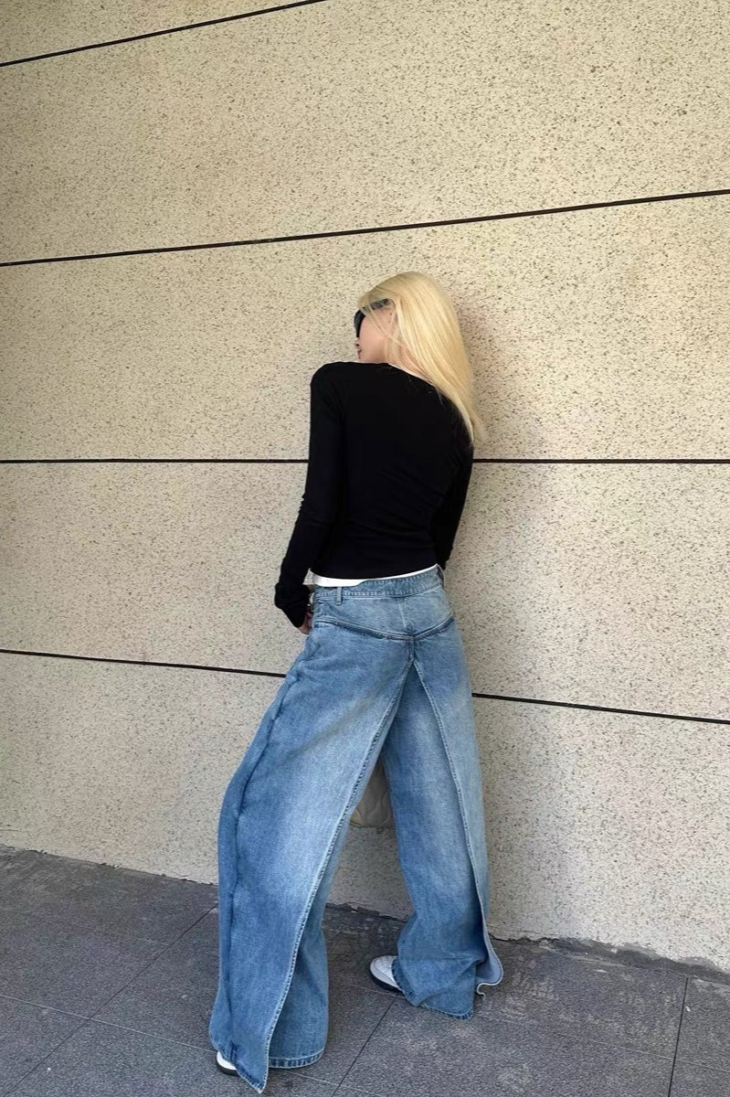 Vintage Washed Deconstructed Jeans - Image 3