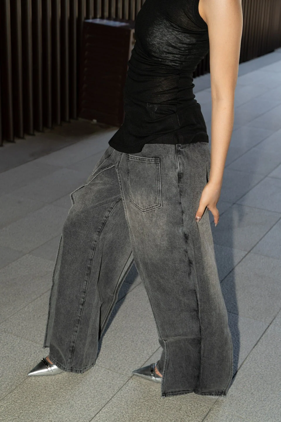 Vintage Washed Deconstructed Jeans - Image 5