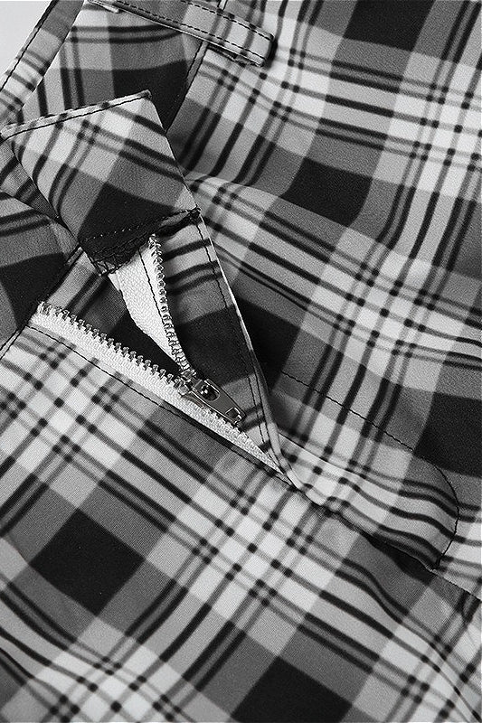 Vintage Plaid Wide Leg Cargo Pants - Image 6