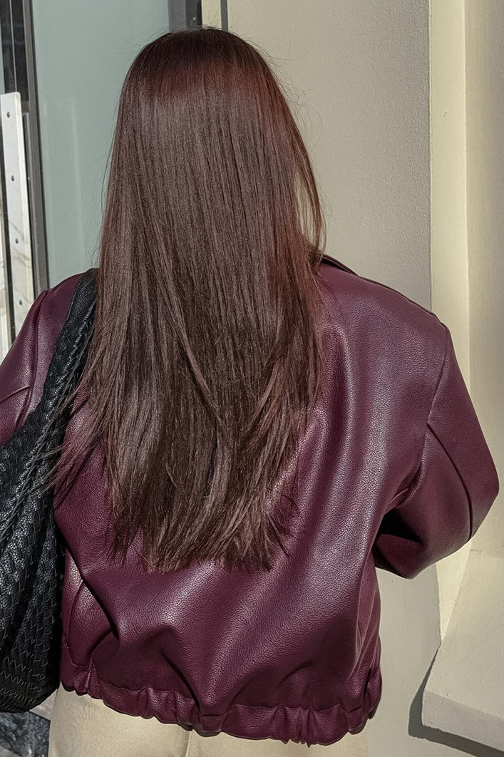 Vintage Matte Leather Biker Jacket - Image 4