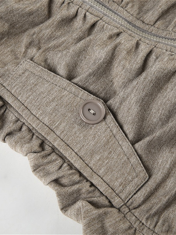 Pleated Lapel Knit Jacket Coat - Image 4