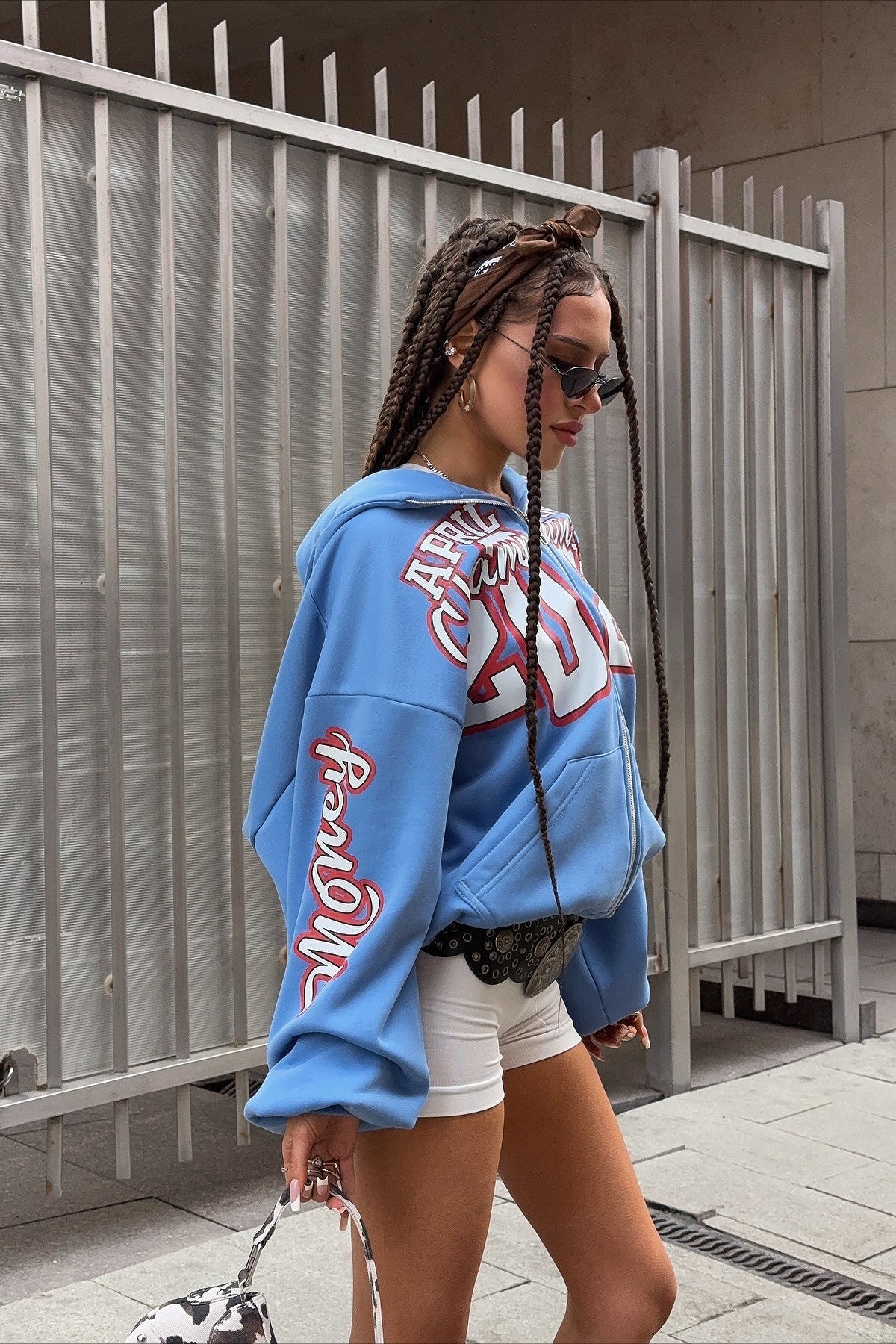 Heavyweight Printed Zip Up Hoodie - Image 2