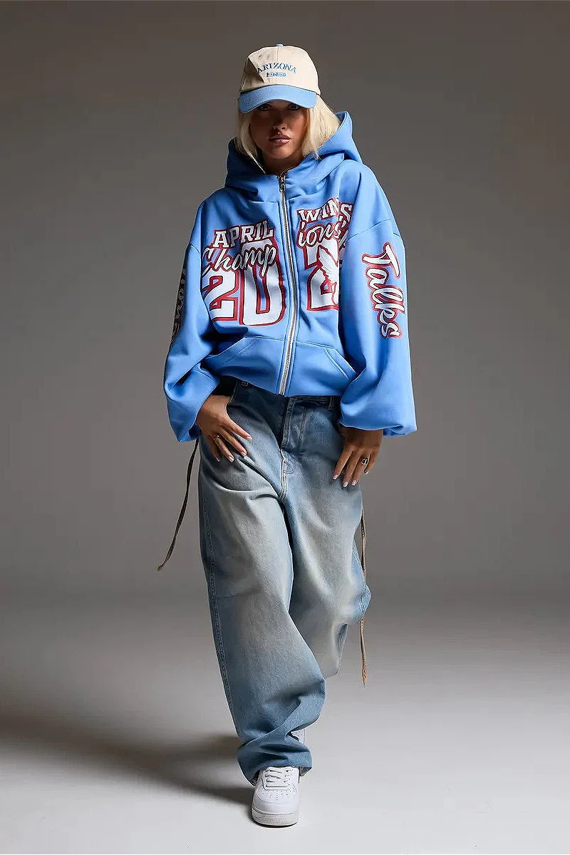 Heavyweight Printed Zip Up Hoodie - Image 4