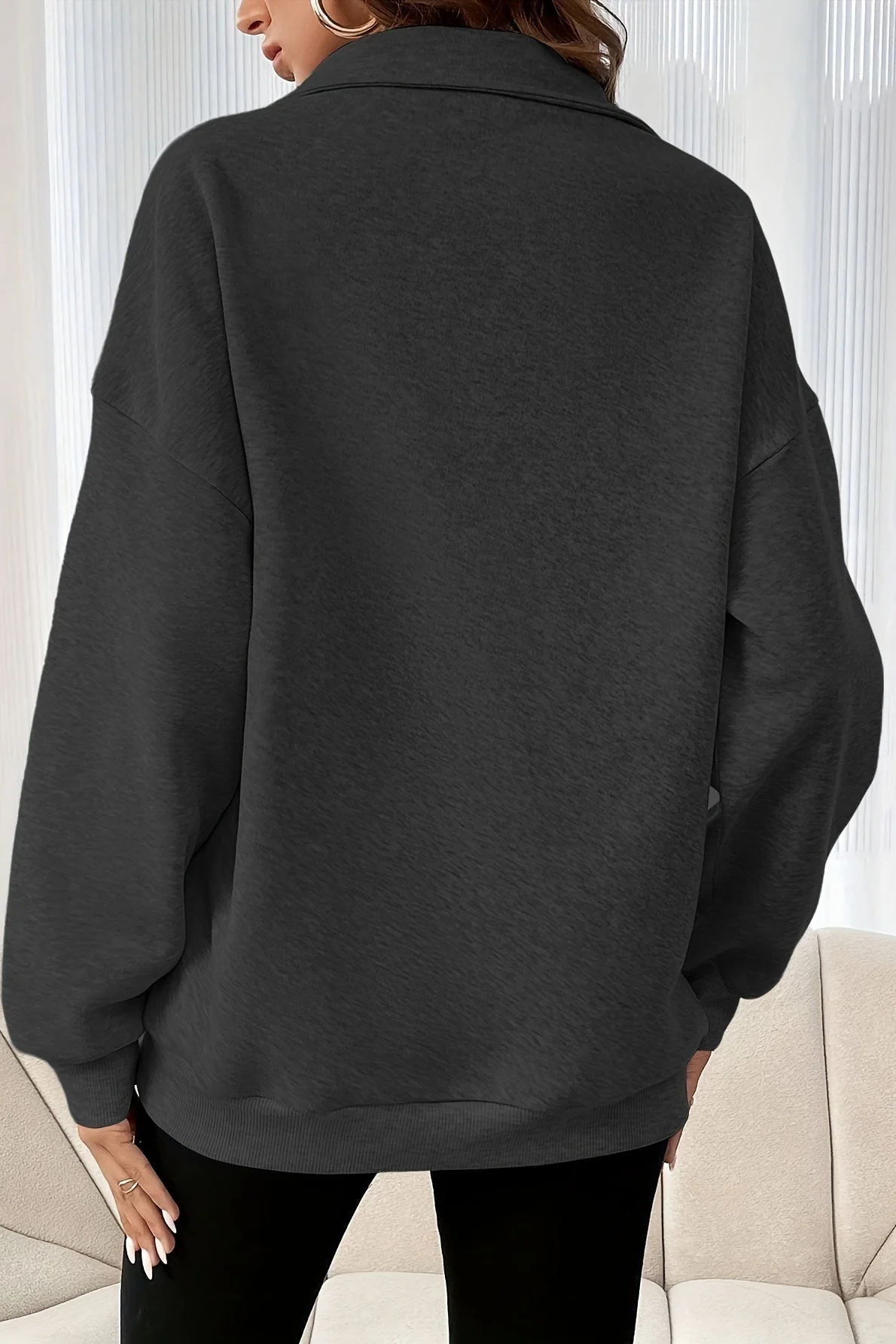 Casual Half Zip Pullover Sweatshirt - Image 3
