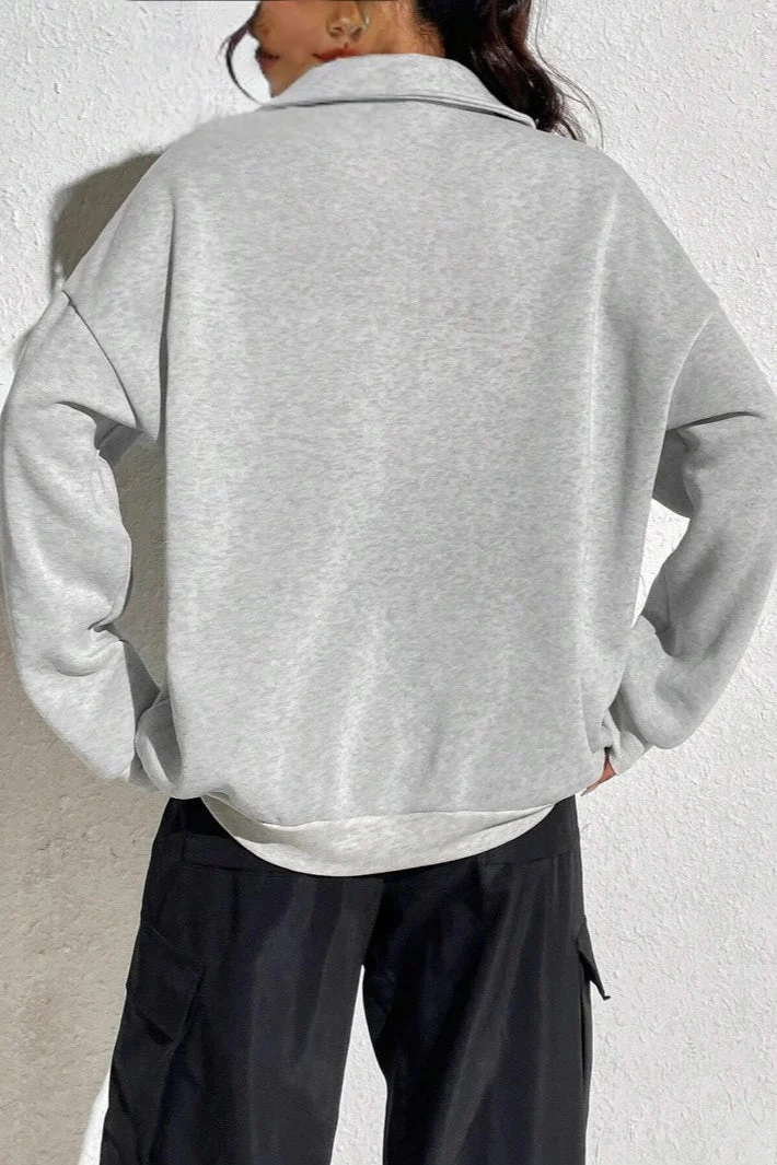 Casual Half Zip Pullover Sweatshirt - Image 4