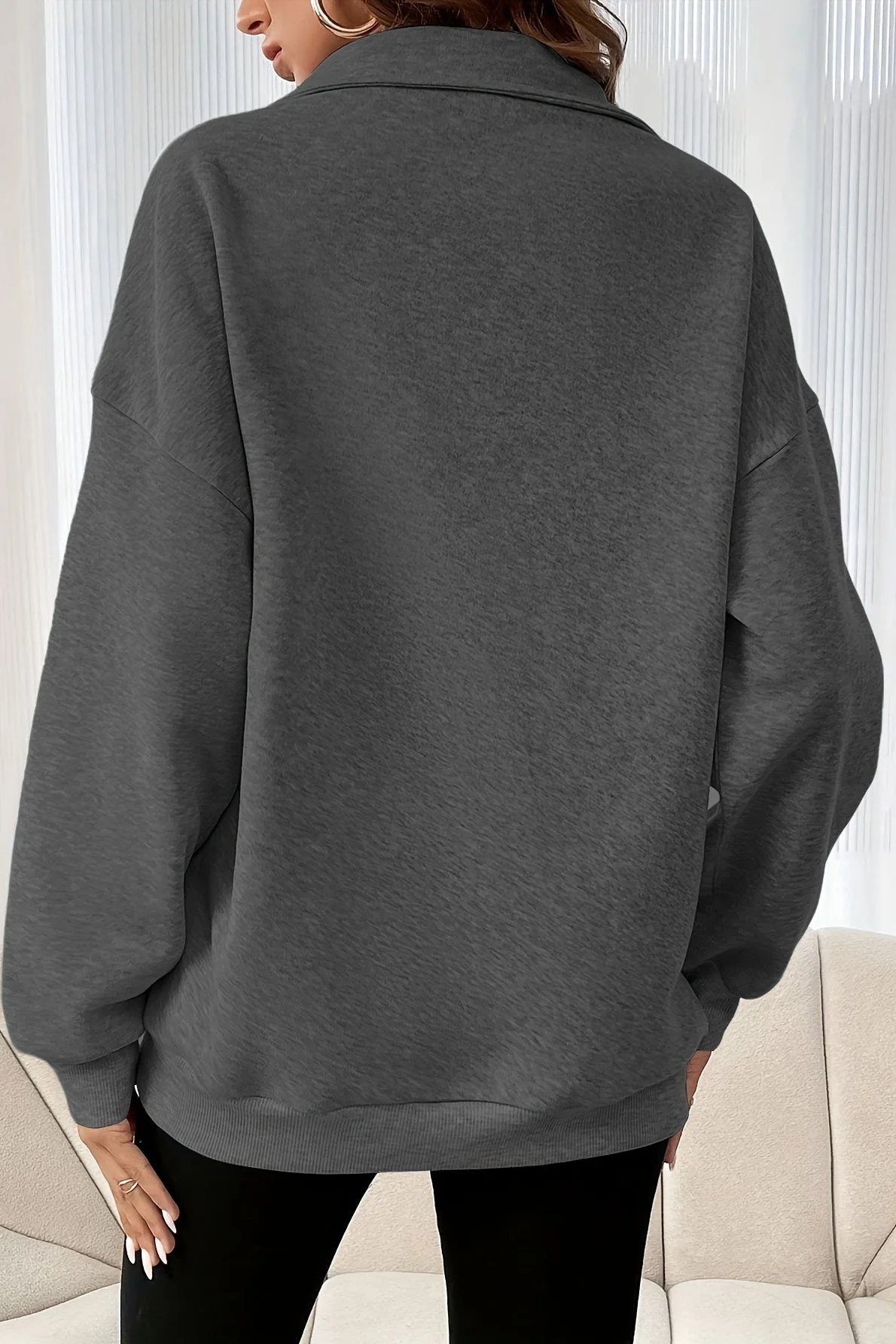 Casual Half Zip Pullover Sweatshirt - Image 7