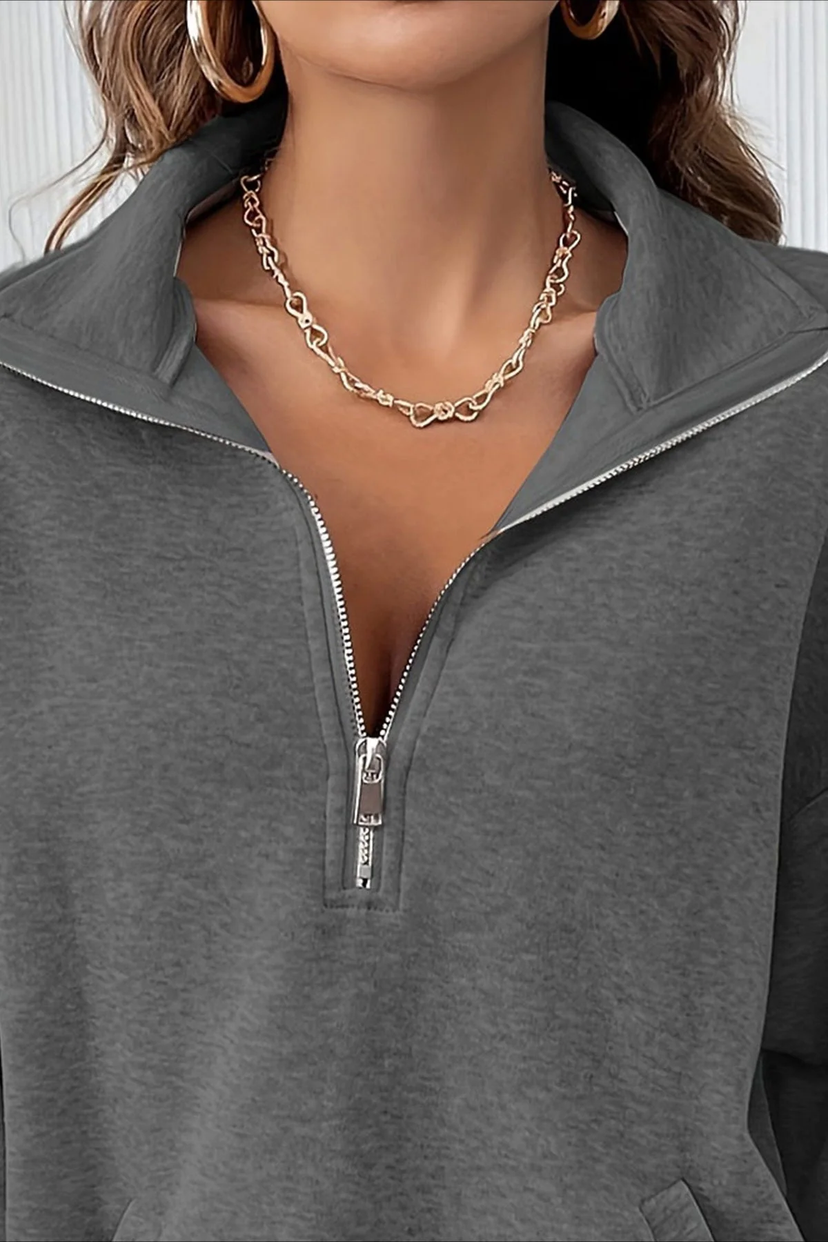 Casual Half Zip Pullover Sweatshirt - Image 8