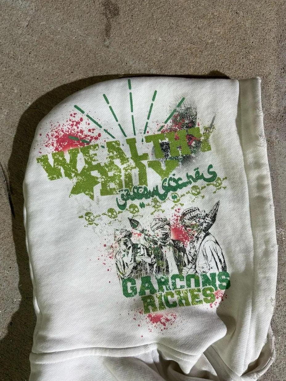Graffiti Printed Gothic Hoodie - Image 3