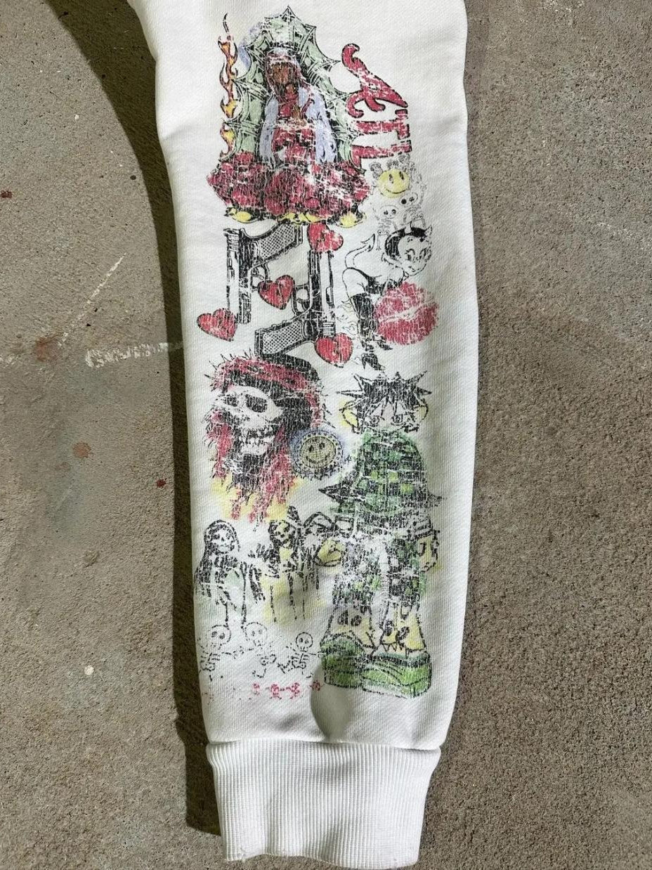 Graffiti Printed Gothic Hoodie - Image 5