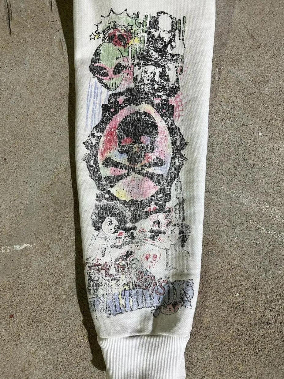 Graffiti Printed Gothic Hoodie - Image 6