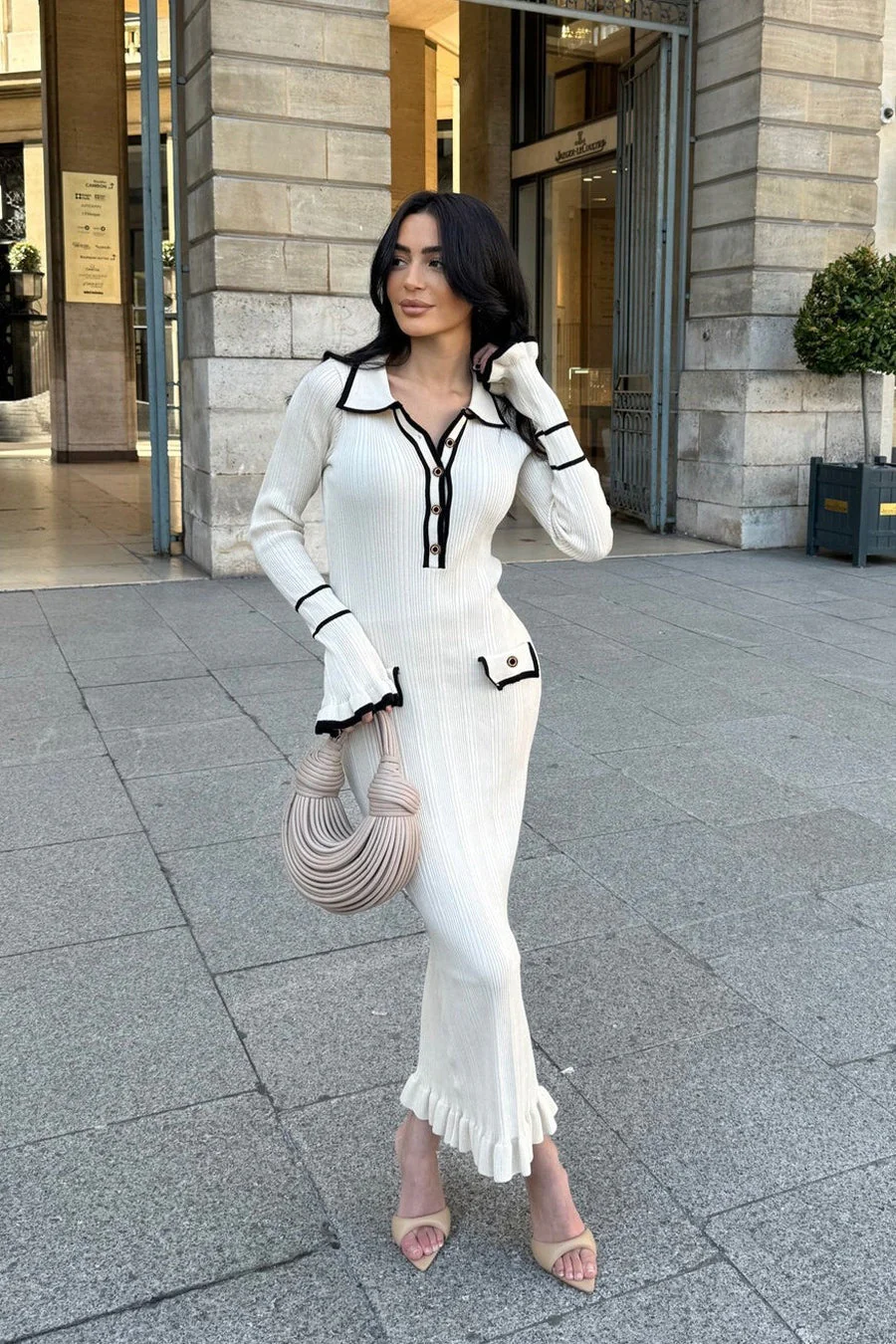 Knit Bodycon Elegant Maxi Dress - Image 2