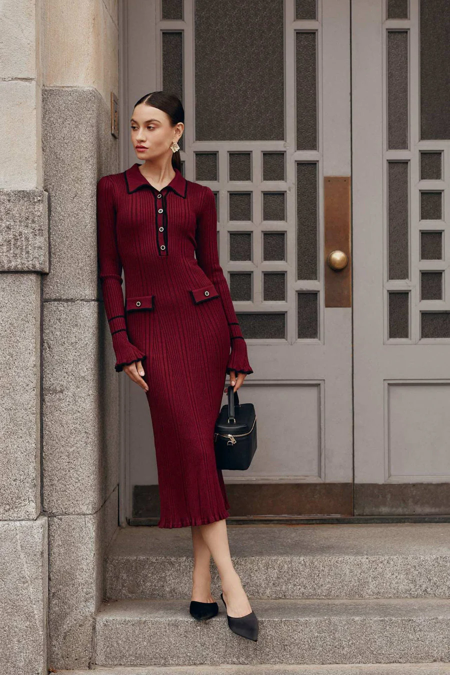 Knit Bodycon Elegant Maxi Dress - Image 7