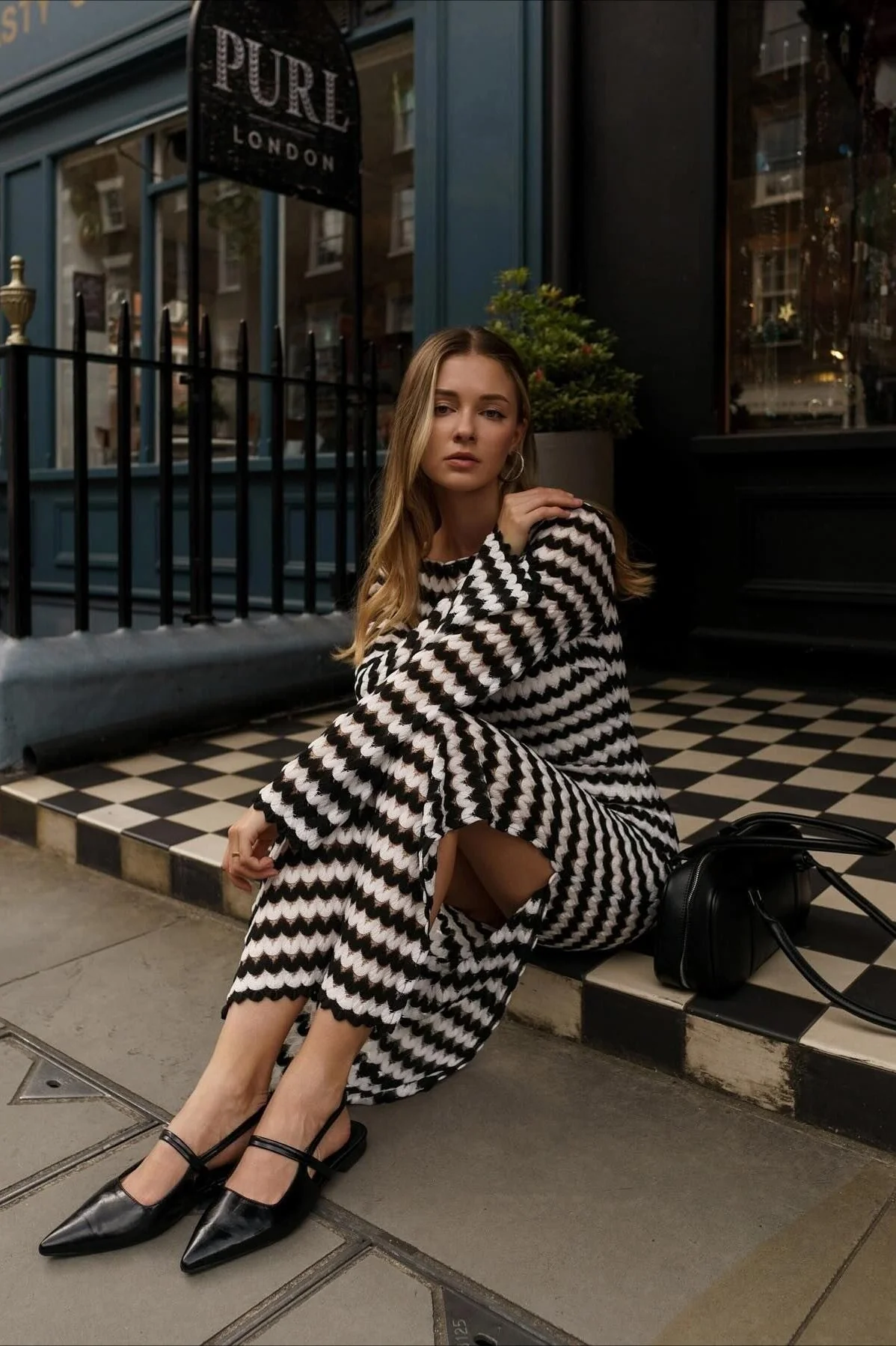 Colorblock Stripe Long Sleeve Maxi Dress - Image 5