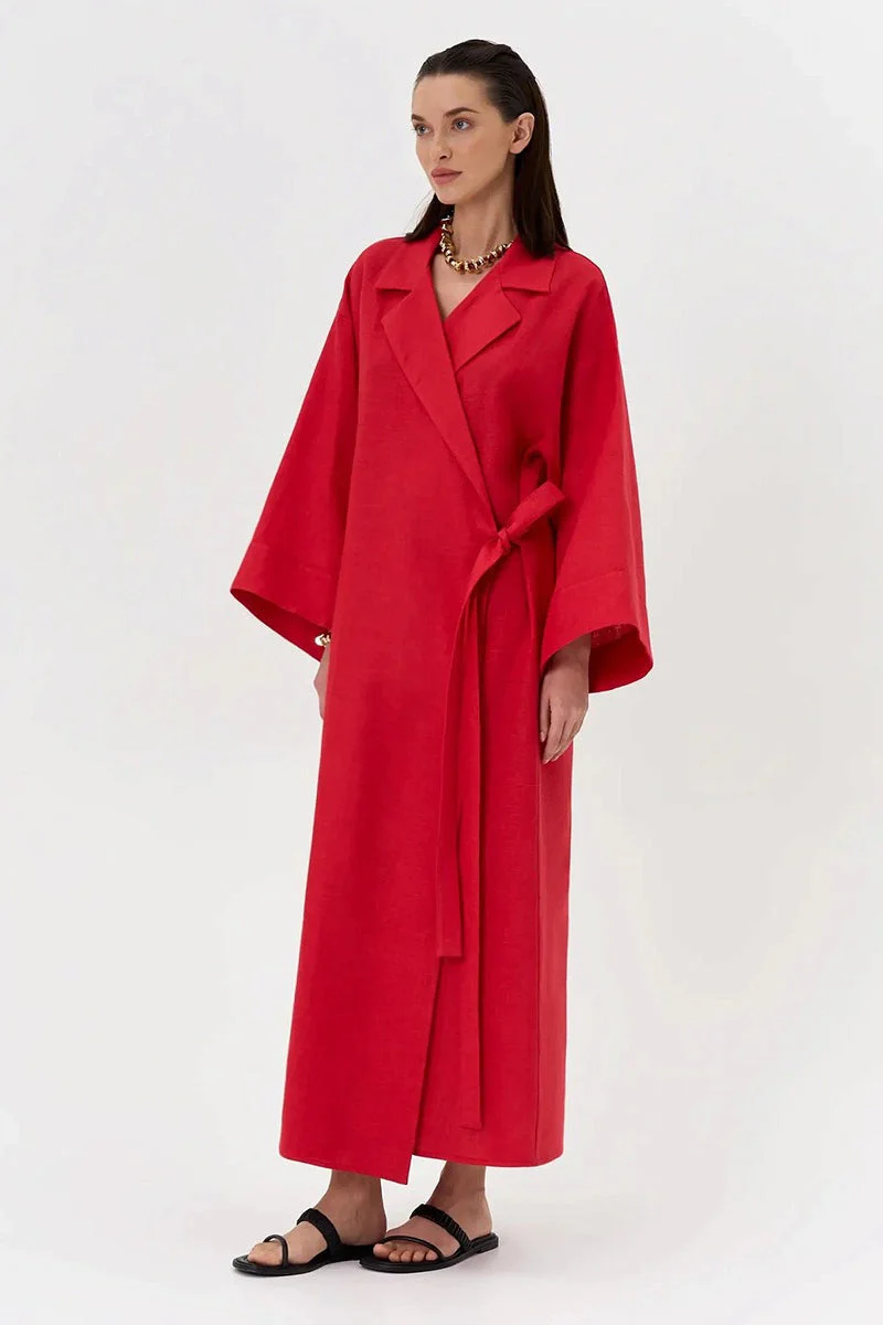 Long Sleeve Cotton Linen Shirt Coat - Image 3