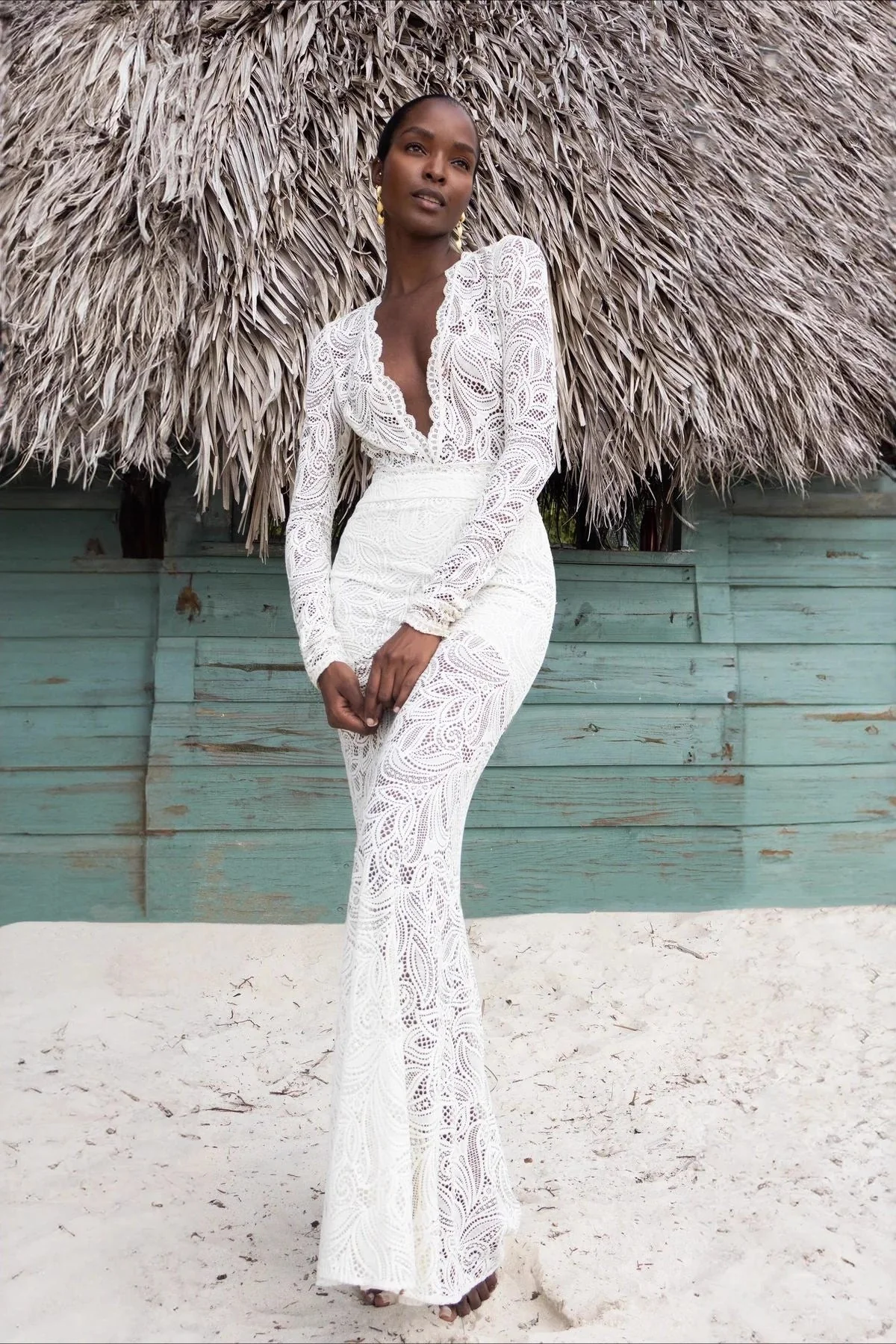 Sexy Lace Cutout Bodycon Maxi Dress - Image 2