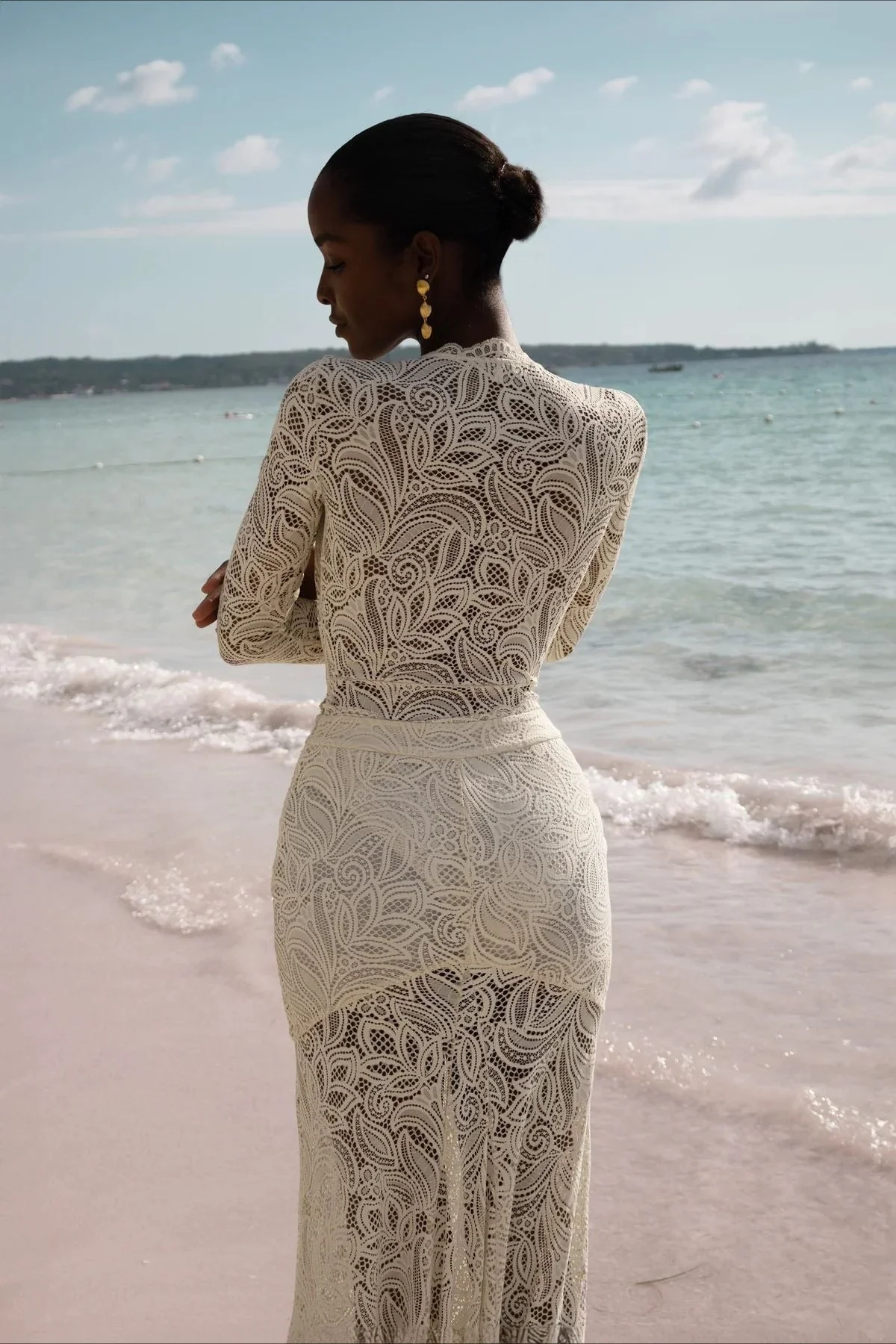 Sexy Lace Cutout Bodycon Maxi Dress - Image 4