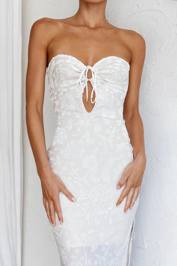 Sexy Lace Backless Strapless Midi Dress - Image 3