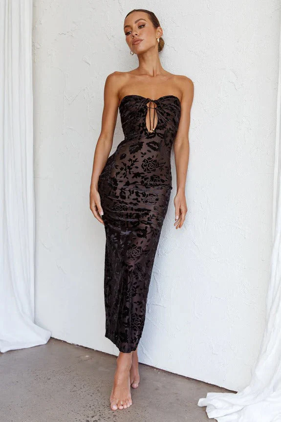 Sexy Lace Backless Strapless Midi Dress - Image 5