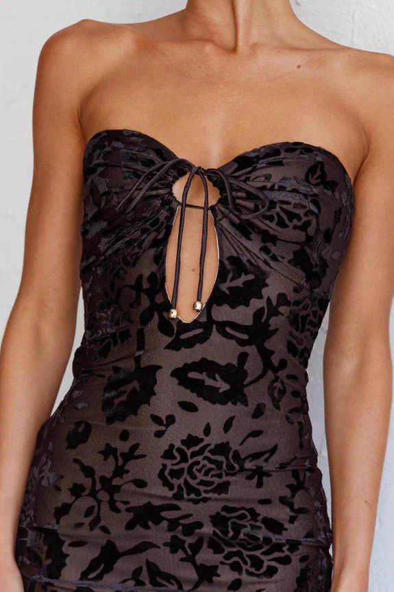 Sexy Lace Backless Strapless Midi Dress - Image 6