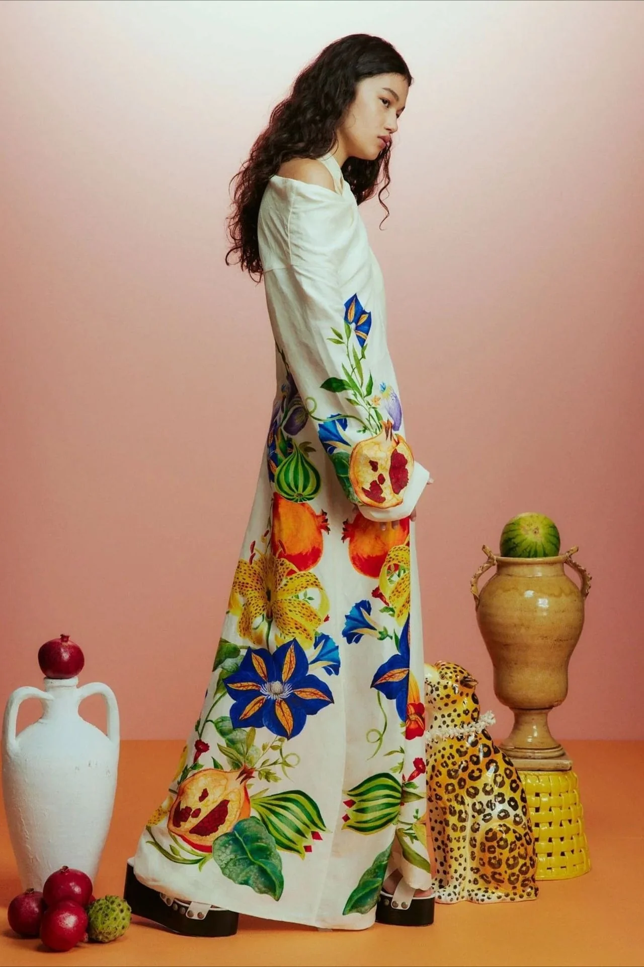 Elegant Floral Print Off Shoulder Maxi Dress - Image 2