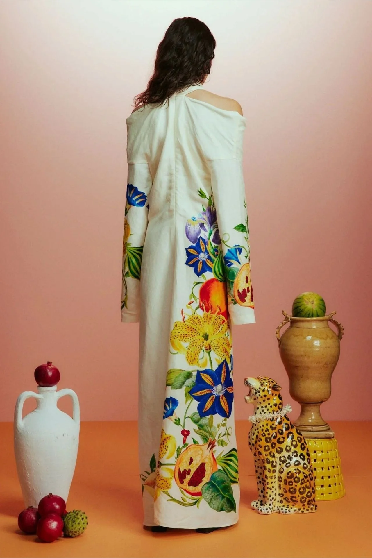 Elegant Floral Print Off Shoulder Maxi Dress - Image 3