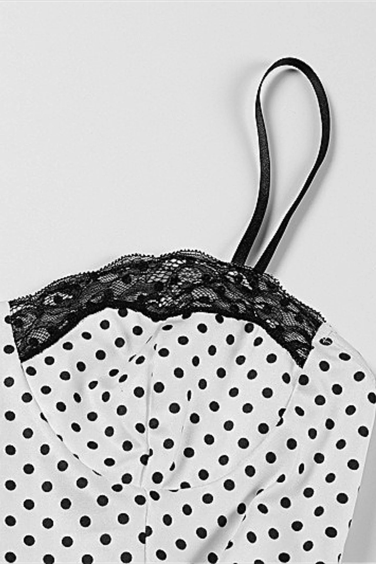 Spaghetti Strap Lace Polka Dot Maxi Dress - Image 6