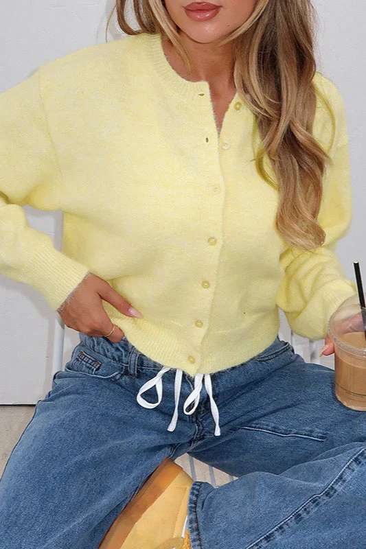 Knit Cropped Long Sleeve Sweater - Image 4