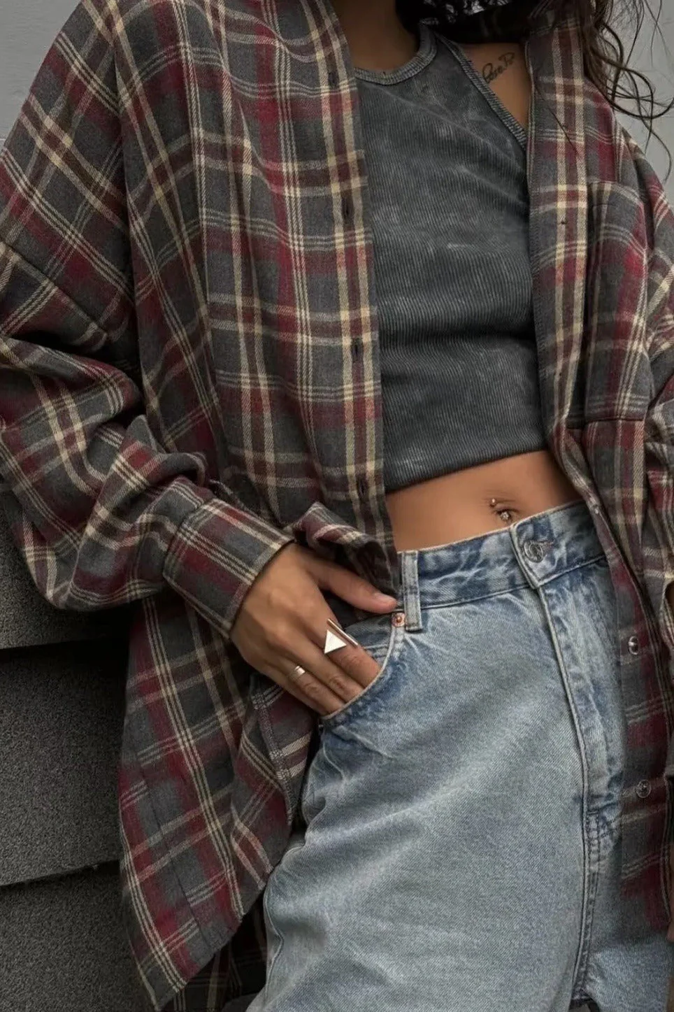 Casual Plaid Lapel Shirt Blouse - Image 2