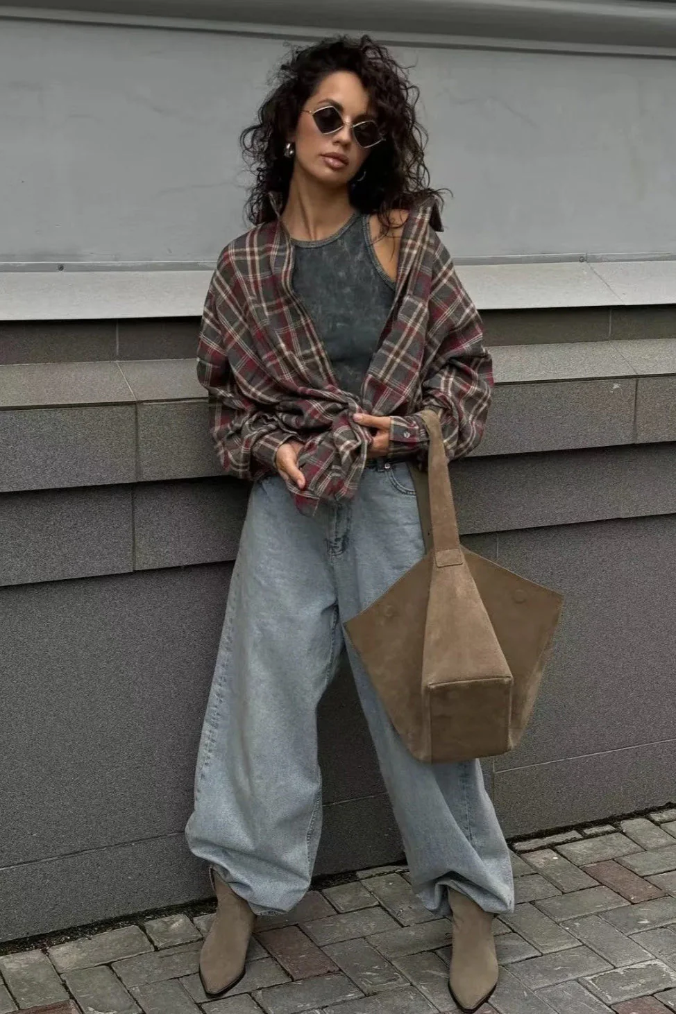 Casual Plaid Lapel Shirt Blouse - Image 3