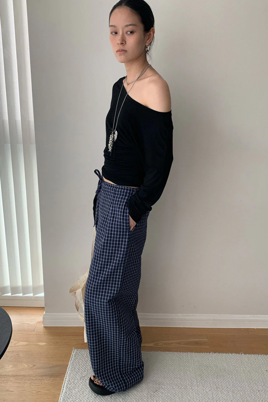 Loose Fit Checkered Casual Pants - Image 3